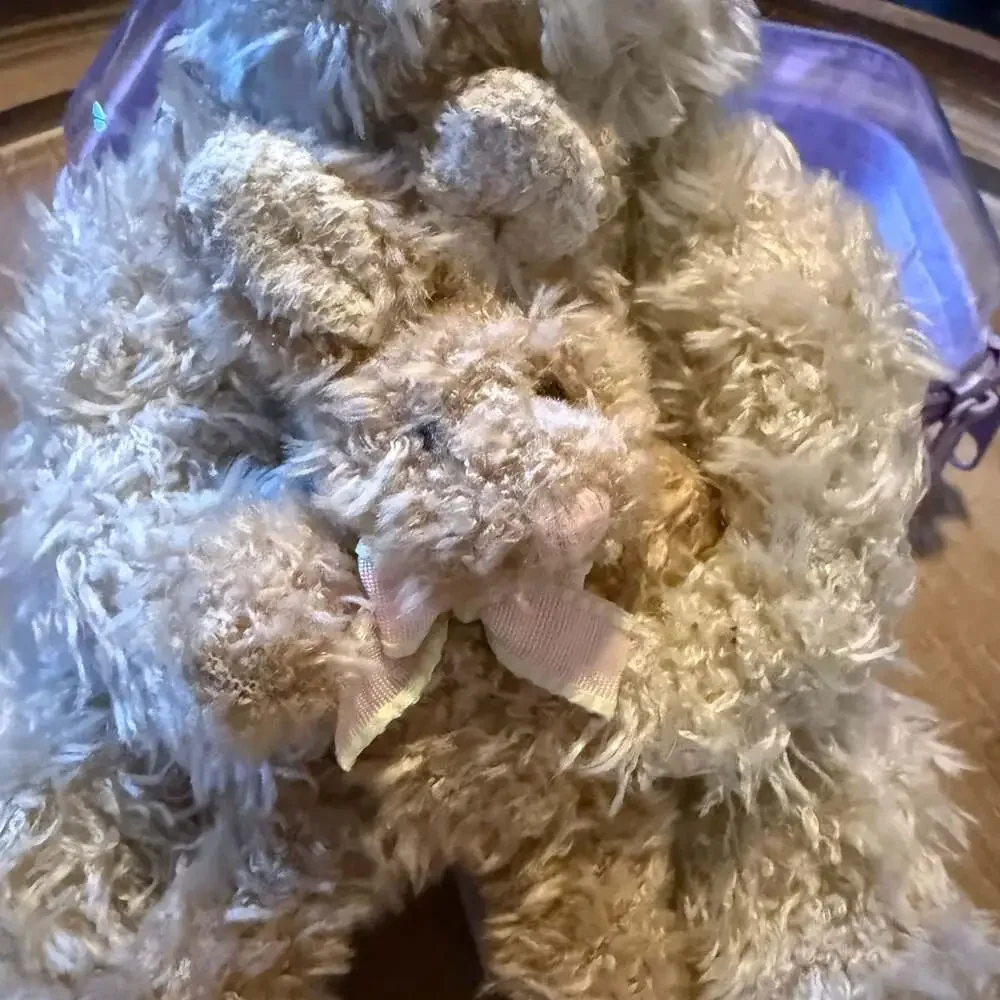 Russ Berrie MADDIE Bunny Rabbit Mama & Baby 12in Coarse Shaggy Plush Animal